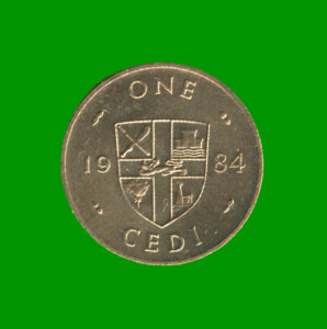 MONEDA DE GHANA 1 CEDI, AÑO 1984, ESTADO NUEVA.-
