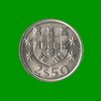MONEDA DE PORTUGAL 2.50 ESCUDOS, AÑO 1984, ESTADO USADA.-