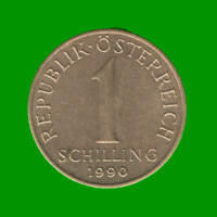 MONEDA DE AUSTRIA 1 CHELIN, AÑO 1990, ESTADO USADA.-