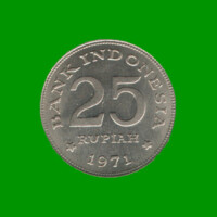 MONEDA DE INDONESIA 25 RUPIAS, AÑO 1971, ESTADO USADA.-