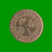 MONEDA DE HONG KONG 10 CENTAVOS, AÑO 1948, ESTADO USADA.-