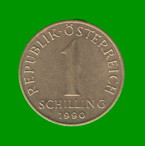 MONEDA DE AUSTRIA 1 CHELIN, AÑO 1990, ESTADO USADA.-
