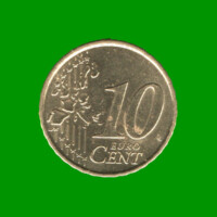 MONEDA DE ESPAÑA 10 CENTAVOS DE EURO, AÑO 1999, ESTADO USADA.-