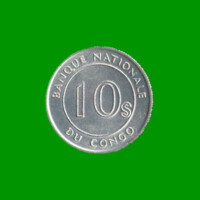 MONEDA DE CONGO 10 SENGI, AÑO 1967, ESTADO NUEVA.-