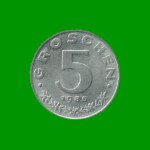 MONEDA DE AUSTRIA 5 GROSCHEN, AÑO 1985, ESTADO NUEVA.-