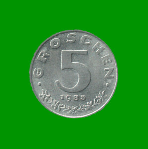 MONEDA DE AUSTRIA 5 GROSCHEN, AÑO 1985, ESTADO NUEVA.-