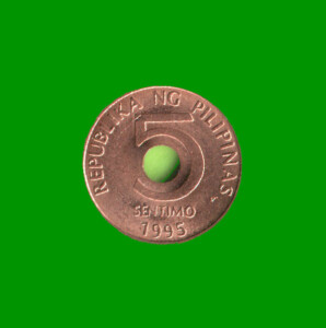 MONEDA DE FILIPINAS 5 CENTAVOS, AÑO 1995, ESTADO NUEVA.-