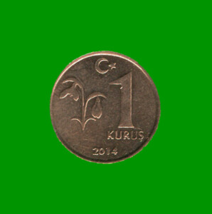 MONEDA DE TURQUIA 1 KURUS, AÑO 2014, ESTADO NUEVA.-