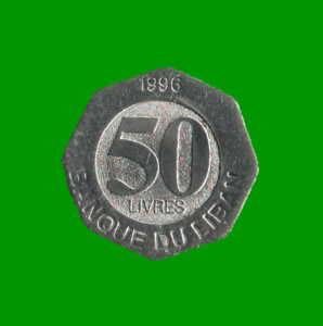 MONEDA DE LIBANO 50 LIBRAS, AÑO 1996, ESTADO NUEVA.-