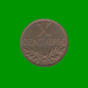 MONEDA DE PORTUGAL 10 CENTAVOS, AÑO 1968, ESTADO USADA.-