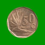 MONEDA DE SUDAFRICA 50 CENTIMOS, AÑO 1992, ESTADO USADA.-