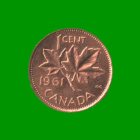MONEDA DE CANADA 1 CENTAVO, AÑO 1961, ESTADO USADA.-