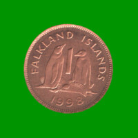 MONEDA DE ISLAS MALVINAS 1 PENIQUE, AÑO 1998, ESTADO NUEVA.-