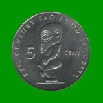 MONEDA DE ISLAS COOK 5 CENTIMOS, AÑO 2000, ESTADO NUEVA.-