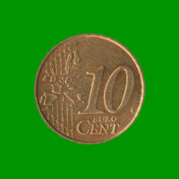 MONEDA DE ITALIA 10 CENTAVOS DE EURO, AÑO 2002, ESTADO USADA.-
