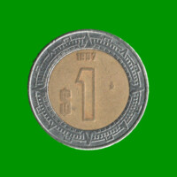 MONEDA DE MEXICO 1 PESO, BIMETALICA, AÑO 1997, ESTADO USADA.-