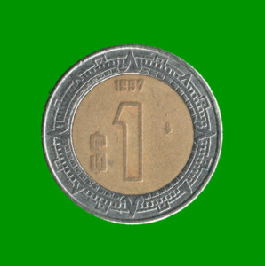 MONEDA DE MEXICO 1 PESO, BIMETALICA, AÑO 1997, ESTADO USADA.-