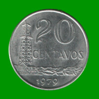 MONEDA DE BRASIL 20 CENTAVOS, AÑO 1979, ESTADO USADA.-