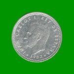 MONEDA DE ESPAÑA 1 PASETA, AÑO 1987, ESTADO USADA.- - Imagen 2