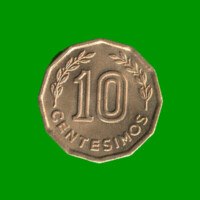 MONEDA DE URUGUAY  10 CENTECIMOS, AÑO 1976, ESTADO USADA.-