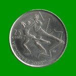MONEDA DE CANADA 25 CENTAVOS, AÑO 2008, CONMEMORATIVA, PATINAJE EN PAREJA, ESTADO NUEVA.-