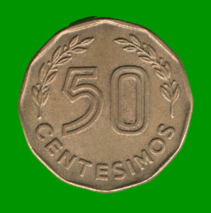 MONEDA DE URUGUAY  50 CENTECIMOS, AÑO 1976, ESTADO USADA.-