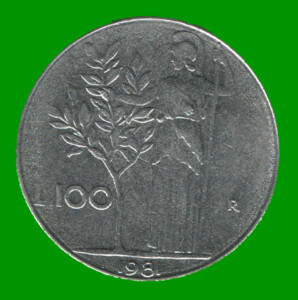 MONEDA DE ITALIA 100 LIRAS, AÑO 1981, ESTADO USADA.-