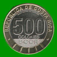MONEDA DE COSTA RICA 500 COLONES, CONMEMORATIVA, BIMETALICA, AÑO 2021, ESTADO NUEVA.-