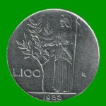 MONEDA DE ITALIA 100 LIRAS, AÑO 1983, ESTADO USADA.-