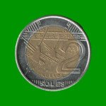 MONEDA DE PERU 2 NUEVOS SOLES, BIMETALICA, AÑO 2012, ESTADO USADA.-
