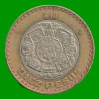 MONEDA DE MEXICO 10 PESOS, BIMETALICA, AÑO 2006, ESTADO USADA.-