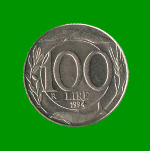 MONEDA DE ITALIA 100 LIRAS, AÑO 1994, ESTADO USADA.-