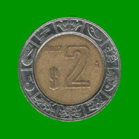 MONEDA DE MEXICO 2 PESOS, BIMETALICA, AÑO 2007, ESTADO USADA.-
