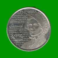 MONEDA DE CANADA 25 CENTAVOS, AÑO 2013, CONMEMORATIVA, LAURA SECORD, ESTADO NUEVA.-