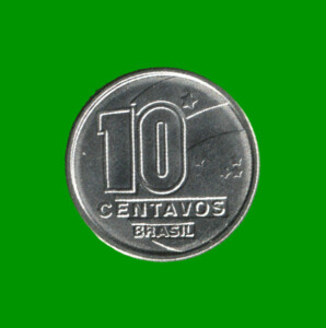 MONEDA DE BRASIL 10 CENTAVOS, AÑO 1990 ESTADO USADA.-