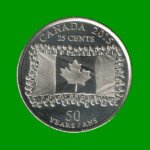 MONEDA DE CANADA 25 CENTAVOS, AÑO 2015, CONMEMORATIVA, BANDERA Y PERSONAS, ESTADO NUEVA.-