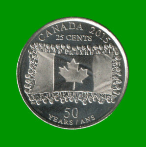 MONEDA DE CANADA 25 CENTAVOS, AÑO 2015, CONMEMORATIVA, BANDERA Y PERSONAS, ESTADO NUEVA.-