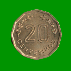 MONEDA DE URUGUAY  20 CENTECIMOS, AÑO 1981, ESTADO USADA.-
