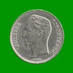 MONEDA DE VENEZUELA 1 BOLIVAR, AÑO 1967, ESTADO USADA.- - Imagen 2