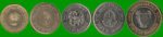 BAHREIN SET DE CINCO MONEDAS 5, 10, 25, 50 Y 100 FILS (BIMETALICA), AÑO 1992, ESTADO NUEVAS.- - Imagen 2