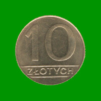 MONEDA DE POLONIA 10 ZLOTY, AÑO 1990, ESTADO USADA.-