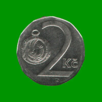 MONEDA DE REPUBLICA CHECA 2 CORONAS, AÑO 1994, ESTADO USADA.-