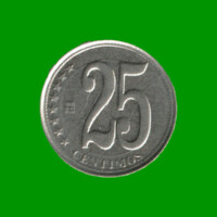 MONEDA DE VENEZUELA 25 CENTIMOS, AÑO 2009, ESTADO NUEVA.-