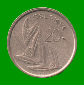 MONEDA DE BELGICA 20 FRANCOS, AÑO 1981, ESTADO USADA.-