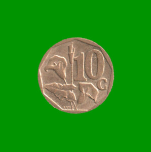 MONEDA DE SUDAFRICA 10 CENTIMOS, AÑO 2003, ESTADO USADA.-