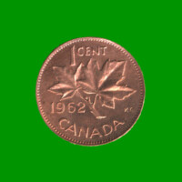 MONEDA DE CANADA 1 CENTAVO, AÑO 1962, ESTADO USADA.-