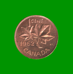 MONEDA DE CANADA 1 CENTAVO, AÑO 1962, ESTADO USADA.-