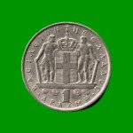 MONEDA DE GRECIA 1 DRACMA, AÑO 1966, ESTADO USADA.-