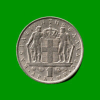 MONEDA DE GRECIA 1 DRACMA, AÑO 1966, ESTADO USADA.-