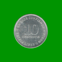 MONEDA DE NICARAGUA 10 CENTAVOS, AÑO 1987, ESTADO USADA.-
